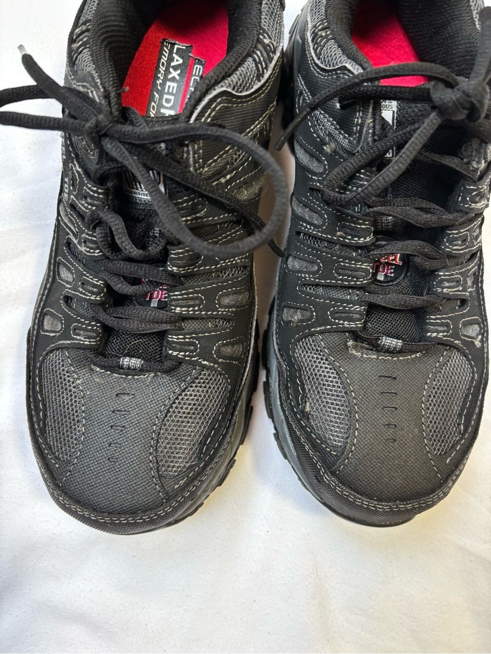 Skechers Men's Black and Gray Athletic Safety Sneakers - Picture 6 of 8
